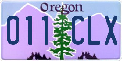 OR license plate 011CLX