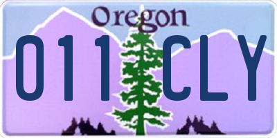 OR license plate 011CLY