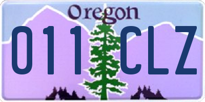 OR license plate 011CLZ