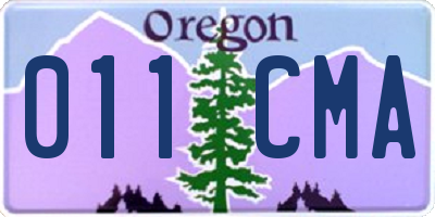 OR license plate 011CMA