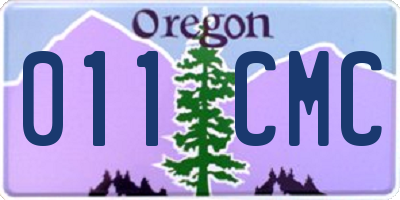 OR license plate 011CMC