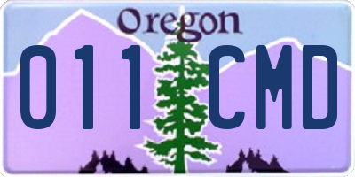 OR license plate 011CMD