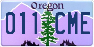 OR license plate 011CME