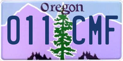 OR license plate 011CMF