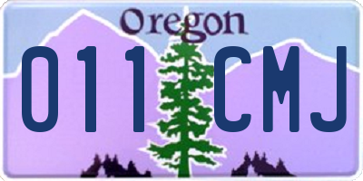 OR license plate 011CMJ