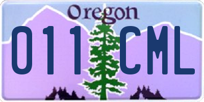 OR license plate 011CML