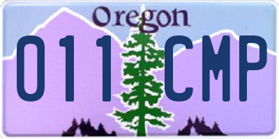 OR license plate 011CMP