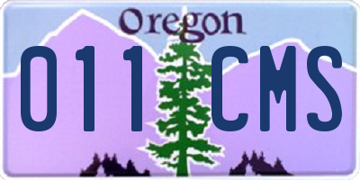 OR license plate 011CMS