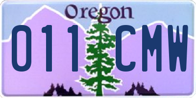 OR license plate 011CMW