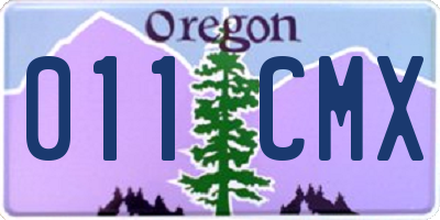 OR license plate 011CMX
