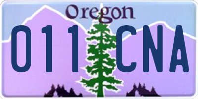 OR license plate 011CNA