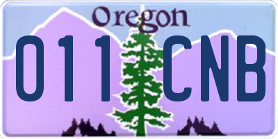 OR license plate 011CNB