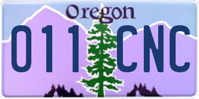 OR license plate 011CNC