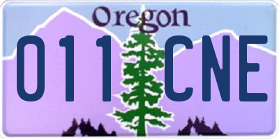 OR license plate 011CNE