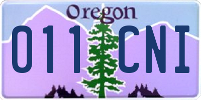 OR license plate 011CNI