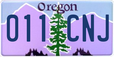 OR license plate 011CNJ