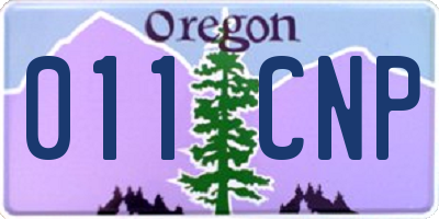 OR license plate 011CNP