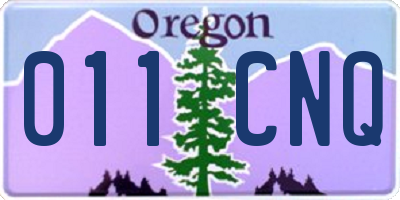 OR license plate 011CNQ