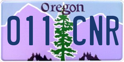 OR license plate 011CNR