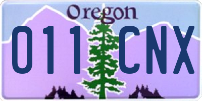 OR license plate 011CNX