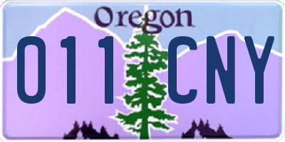 OR license plate 011CNY