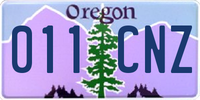 OR license plate 011CNZ