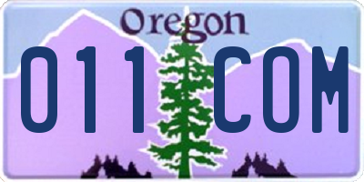 OR license plate 011COM
