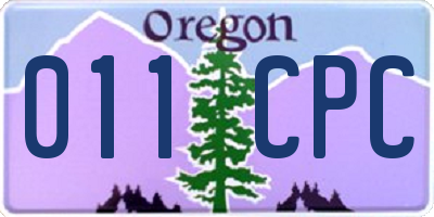OR license plate 011CPC