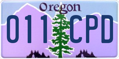 OR license plate 011CPD