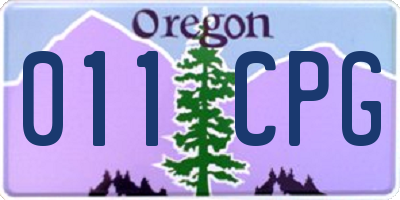 OR license plate 011CPG