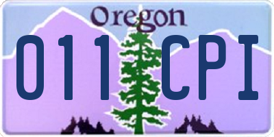 OR license plate 011CPI