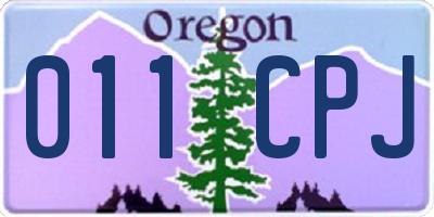 OR license plate 011CPJ