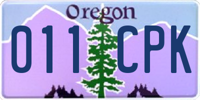 OR license plate 011CPK
