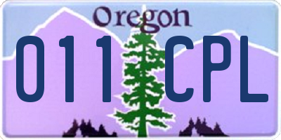 OR license plate 011CPL