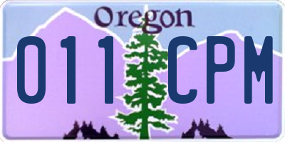 OR license plate 011CPM