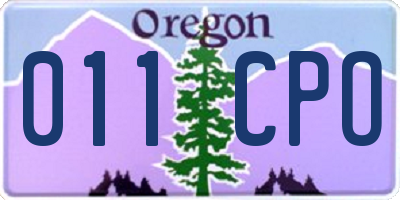 OR license plate 011CPO