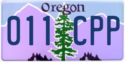 OR license plate 011CPP