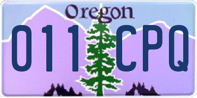 OR license plate 011CPQ