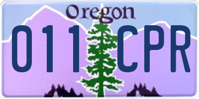 OR license plate 011CPR