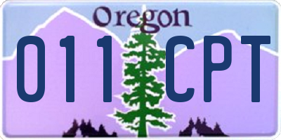 OR license plate 011CPT