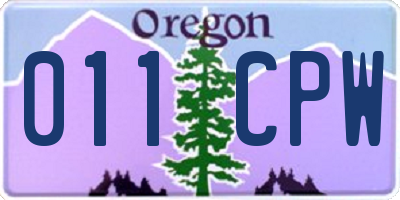 OR license plate 011CPW