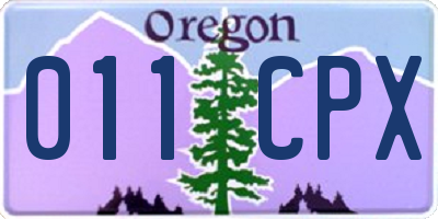 OR license plate 011CPX