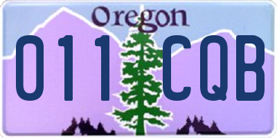 OR license plate 011CQB