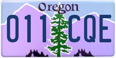 OR license plate 011CQE