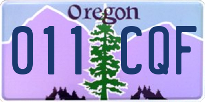 OR license plate 011CQF