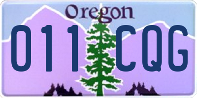 OR license plate 011CQG