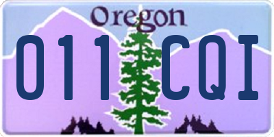 OR license plate 011CQI