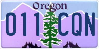 OR license plate 011CQN