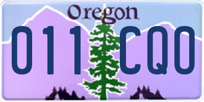 OR license plate 011CQO