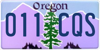 OR license plate 011CQS
